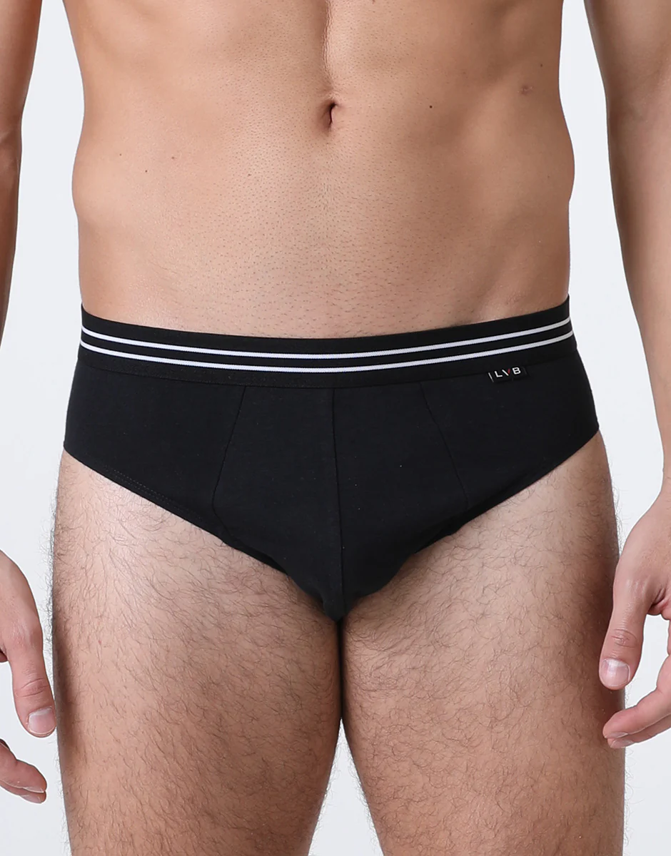 Bipack Slip Basic Multipack in Stretch Cotton, nero