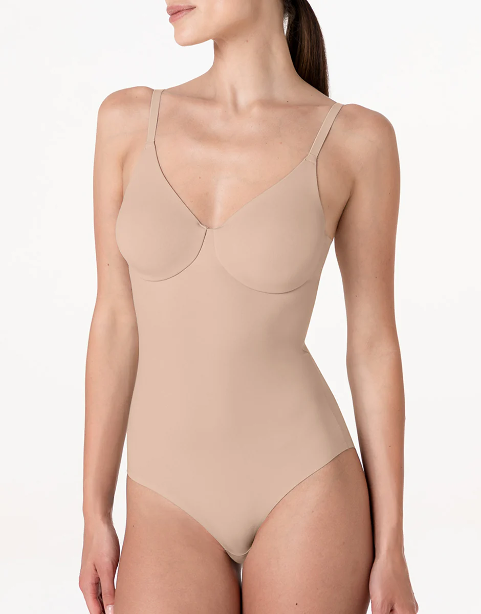 Body con Ferretto Invisible Essence in microfibra, nudo chiaro - Image 3