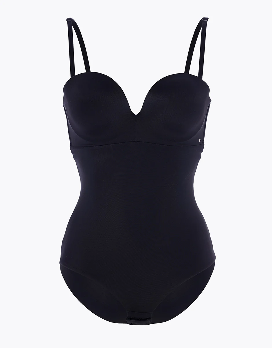 Body strapless in microfibra, nero - Image 6