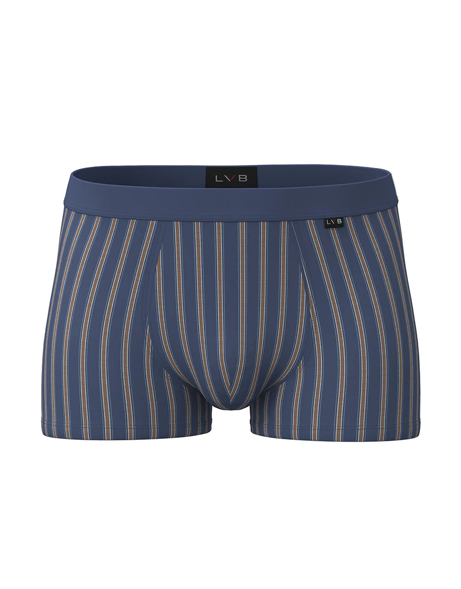 Boxer Casual Stretch Cotton, avio scuro righe - Image 4