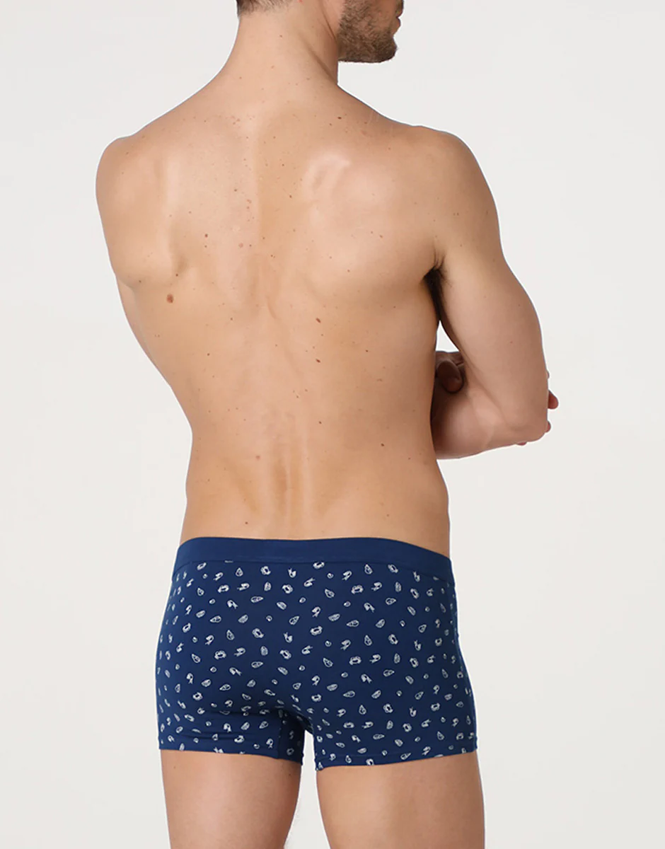 Boxer Printed Stretch Cotton, blu stampa - Image 2