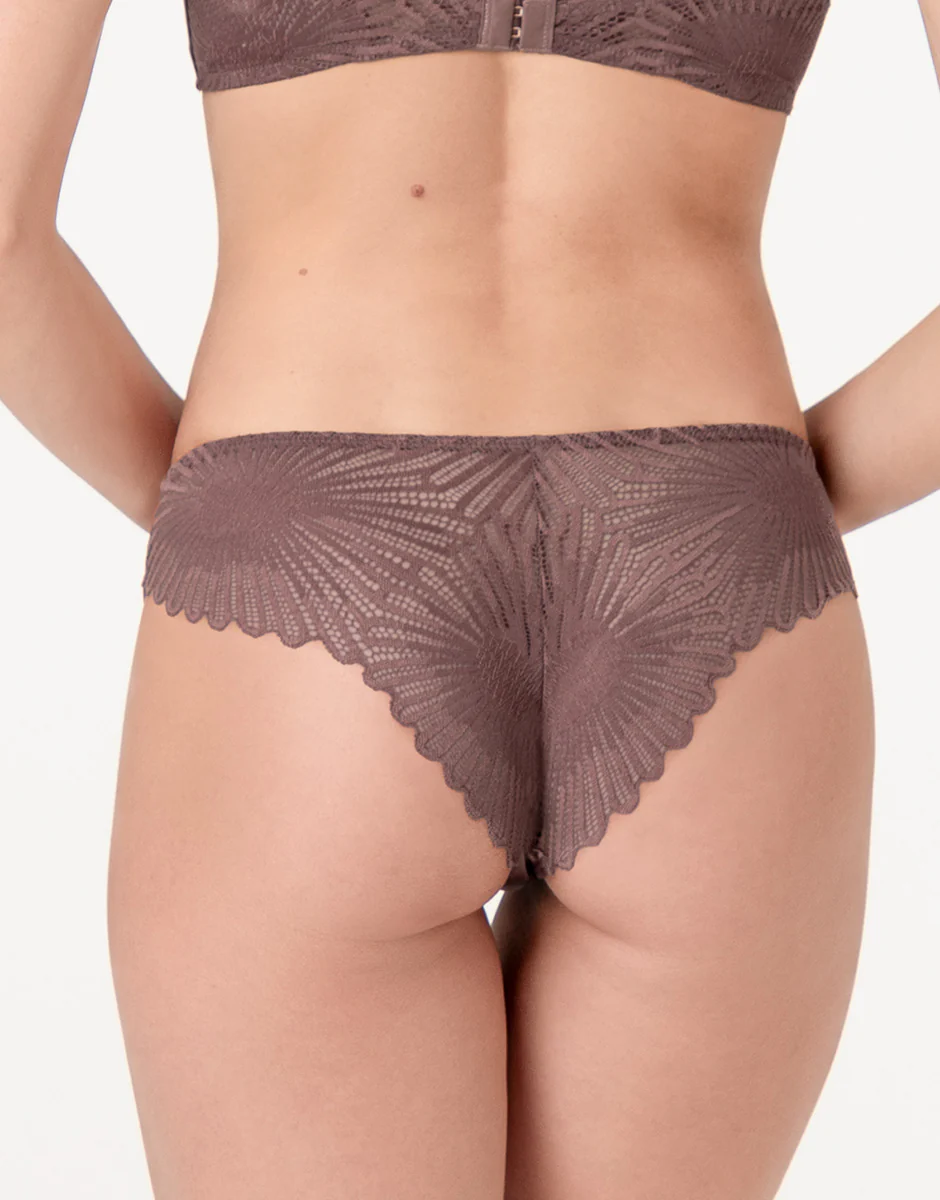 Brasiliano Blowball Lacy Micro in microfibra e pizzo, nocciola - Image 2