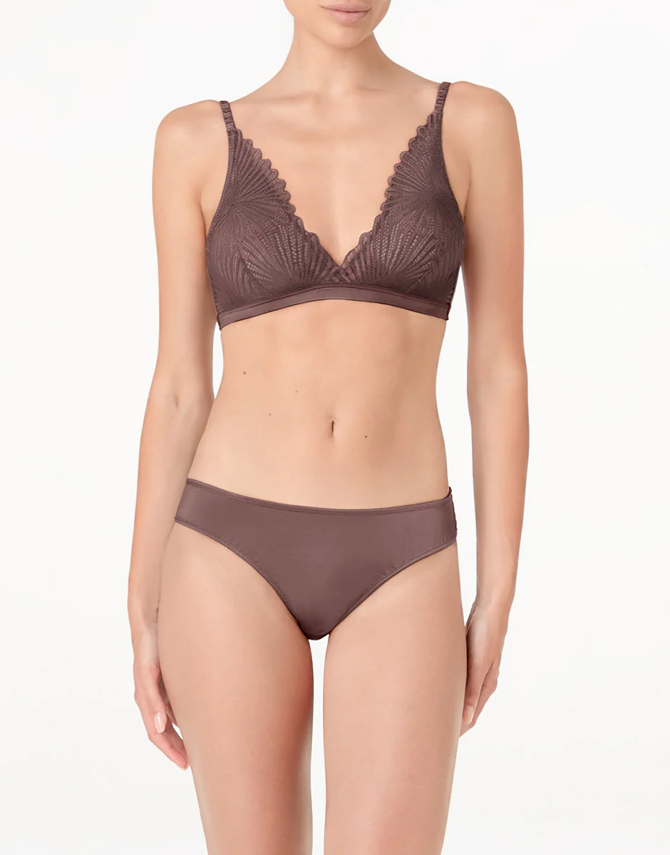 Brasiliano Blowball Lacy Micro in microfibra e pizzo, nocciola - Image 3