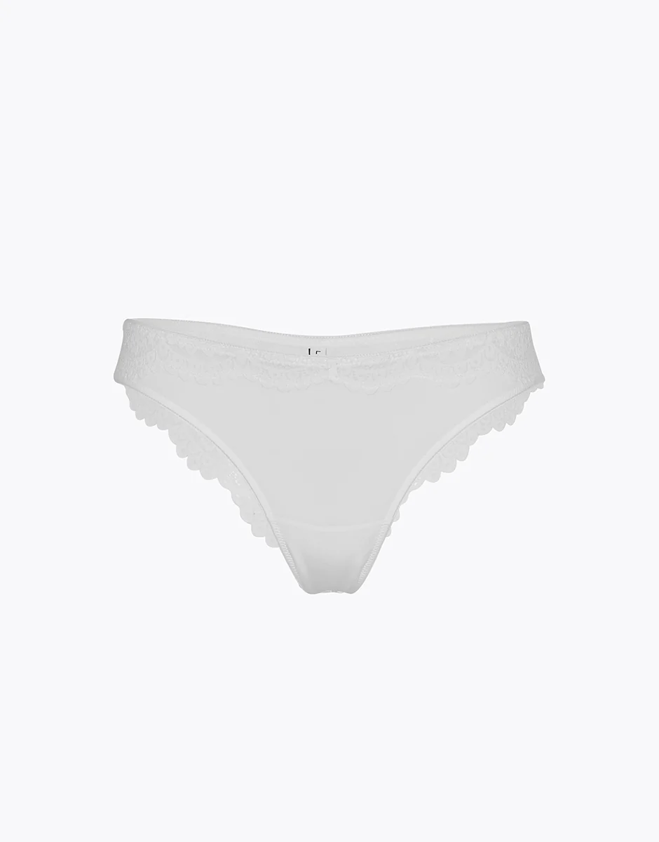 Brasiliano Stylish Lace in pizzo e microfibra, bianco - Image 5