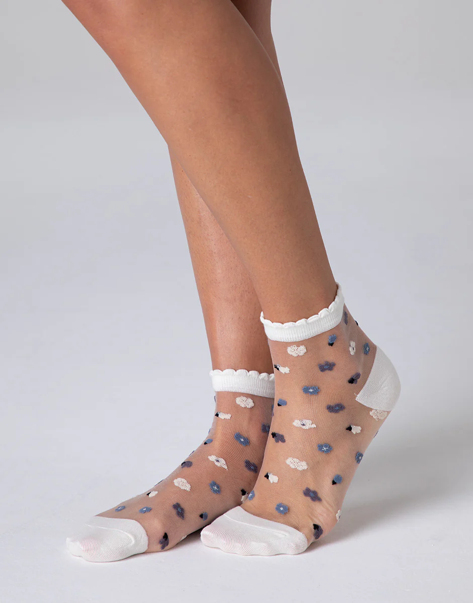Calzini Fancy Sheer, lavanda fiori