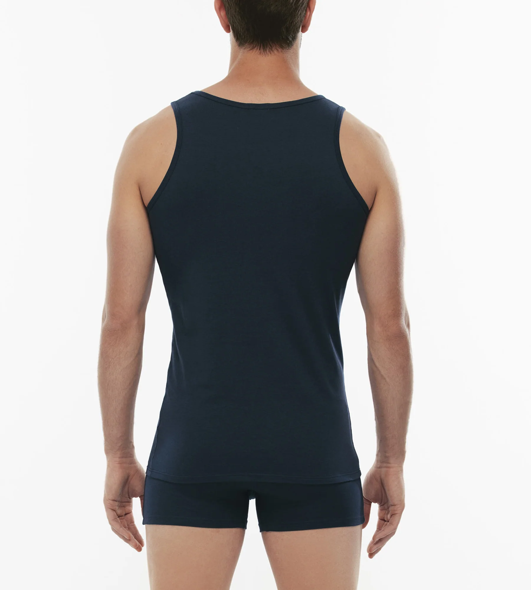 Canotta Cotton Stretch in cotone elasticizzato, blu - Image 2