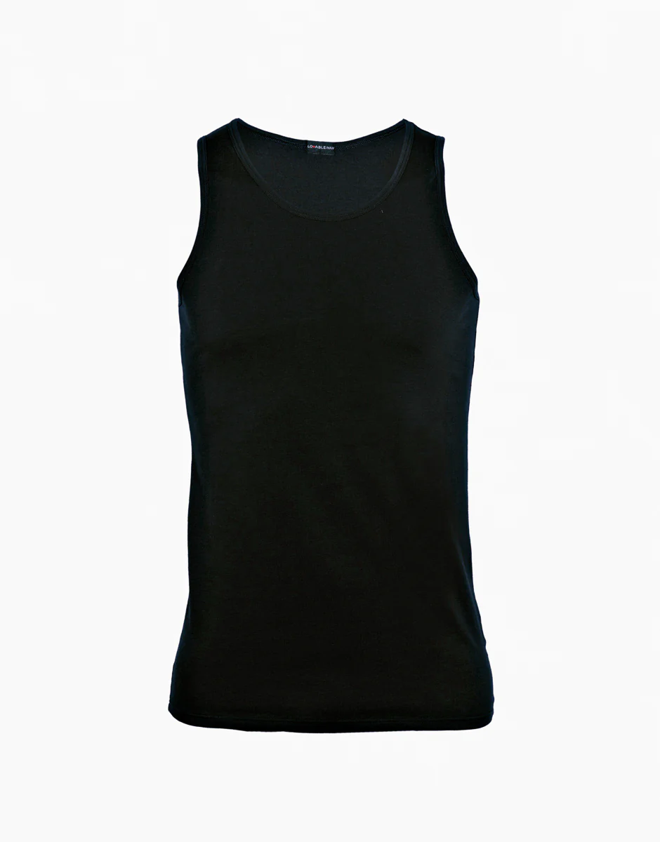 Canotta Cotton Stretch in cotone elasticizzato, nero - Image 3