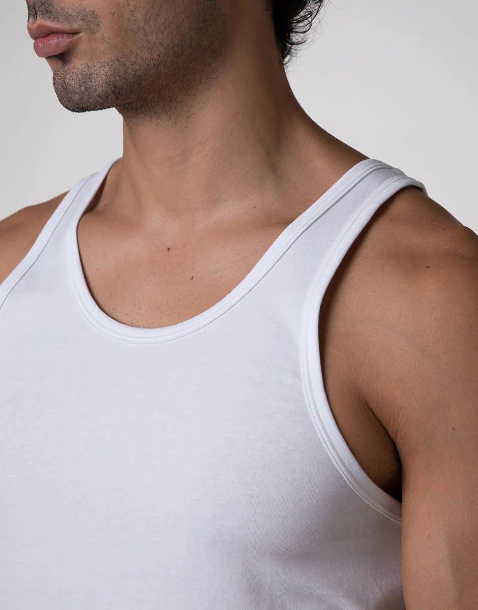 Canotta girocollo Cool Sensation in Stretch Cotton, bianco - Image 3