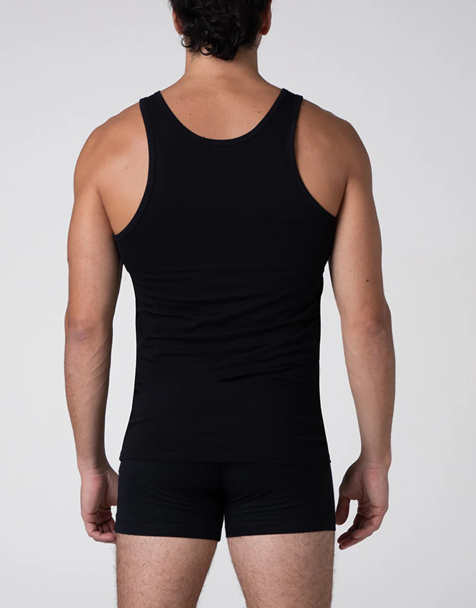 Canotta girocollo Cool Sensation in Stretch Cotton, nero - Image 2