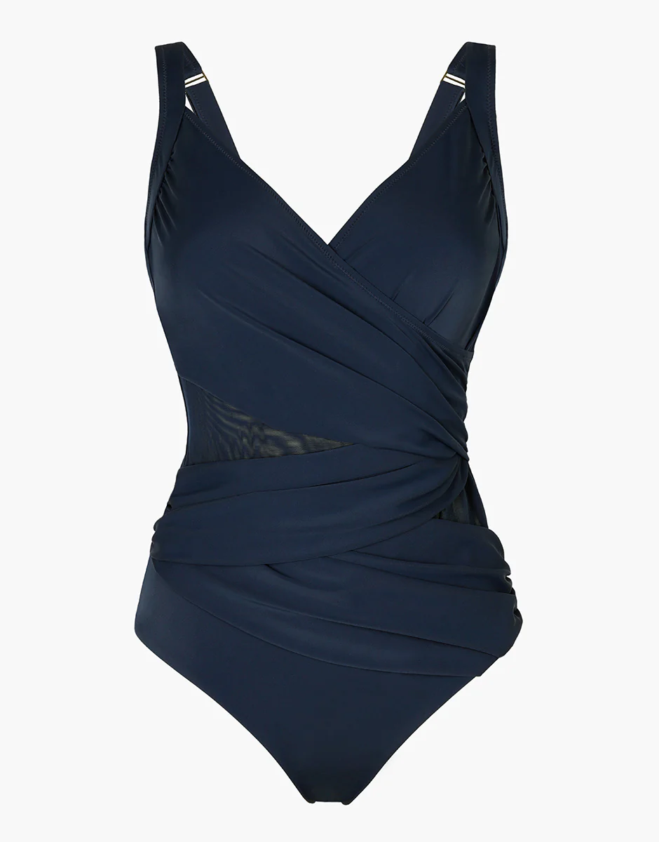 Costume Intero Modellatore Senza Ferretto Printed Shaping Micro, blu notte - Image 4