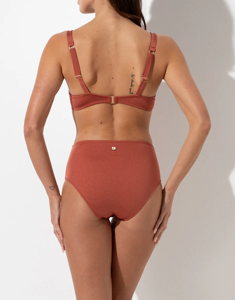 Costume Reggiseno Balconette con Ferretto Glam Shiny Micro, terra - Image 4