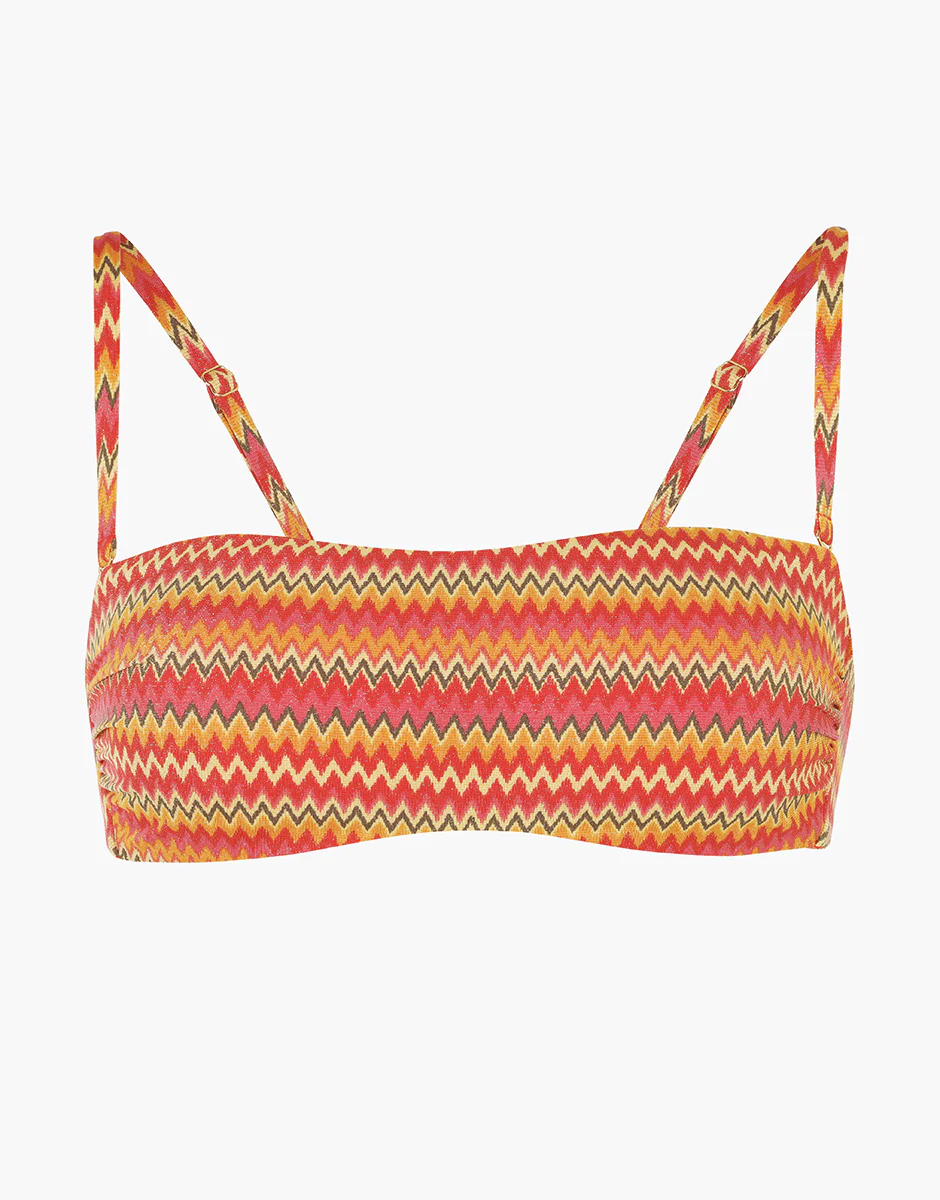 Costume Reggiseno Fascia Imbottito senza Ferretto Printed Lurex, zigzag multicolor - Image 8