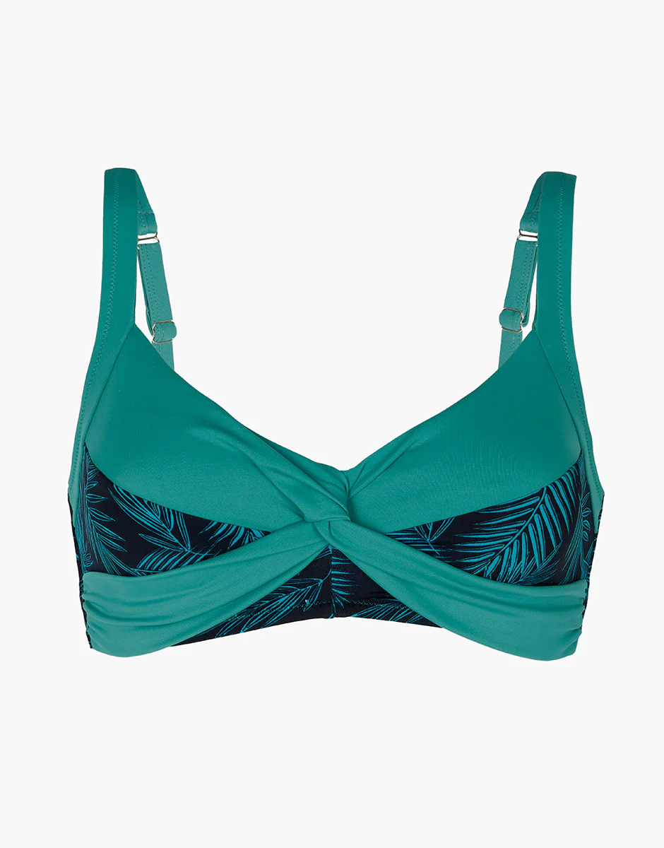 Costume Reggiseno Senza Ferretto Foulard Shaping Micro, smeraldo e blu - Image 6