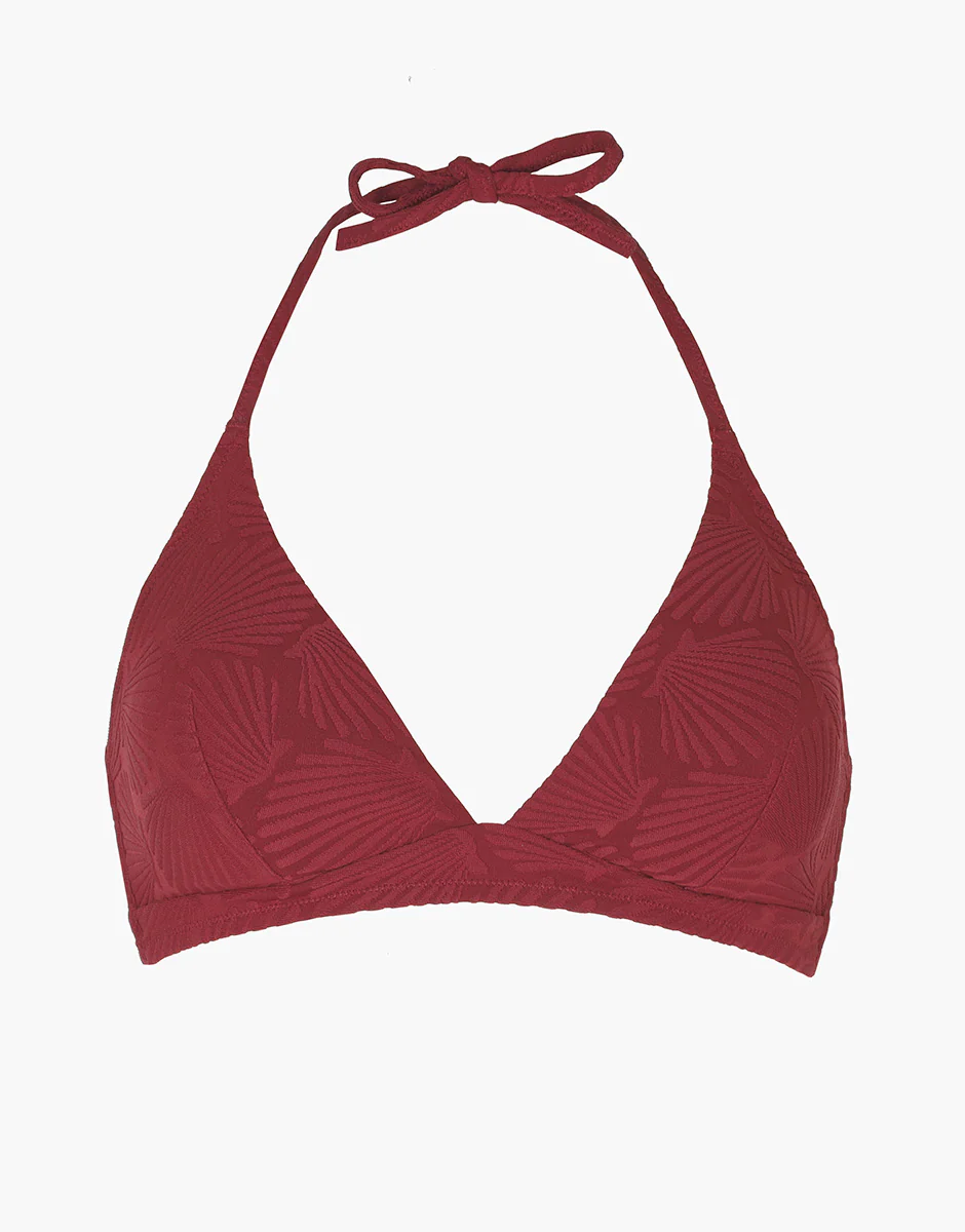 Costume Reggiseno Triangolo con Laccetti Embellished Jacquard, rosso tibetano - Image 6