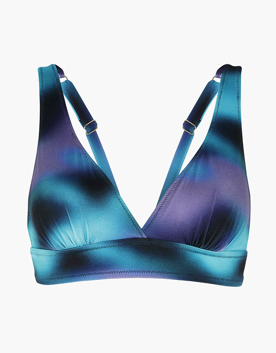 Costume Reggiseno Triangolo Imbottito senza Ferretto Printed Trendy Shiny Micro, stampa multicolor sfumata - Image 6