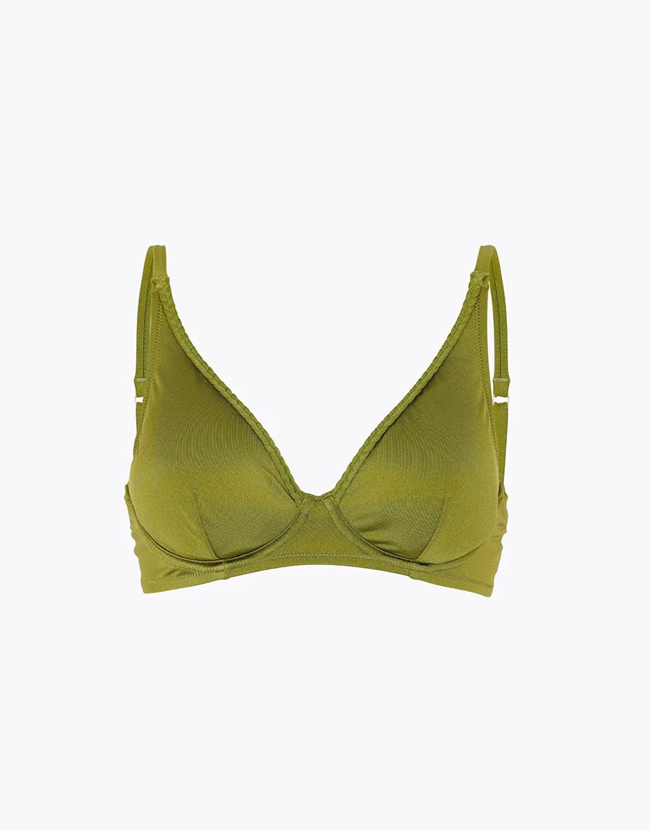 Costume Reggiseno Vela con Ferretto Imbottito Braid Shiny Micro, verde cardamomo - Image 6
