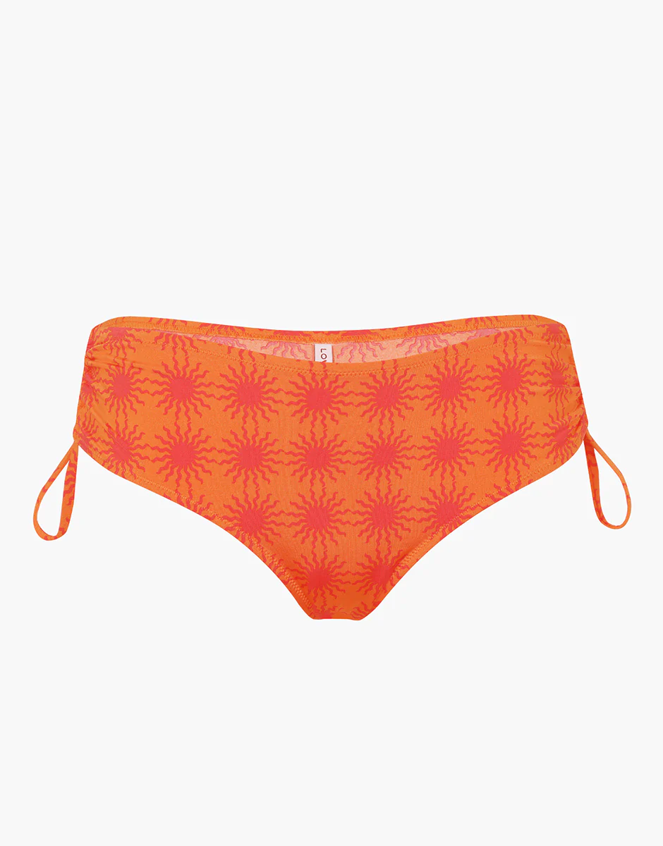 Costume Slip Alto con Coulisse Essential Micro, arancione stampa sole - Image 5