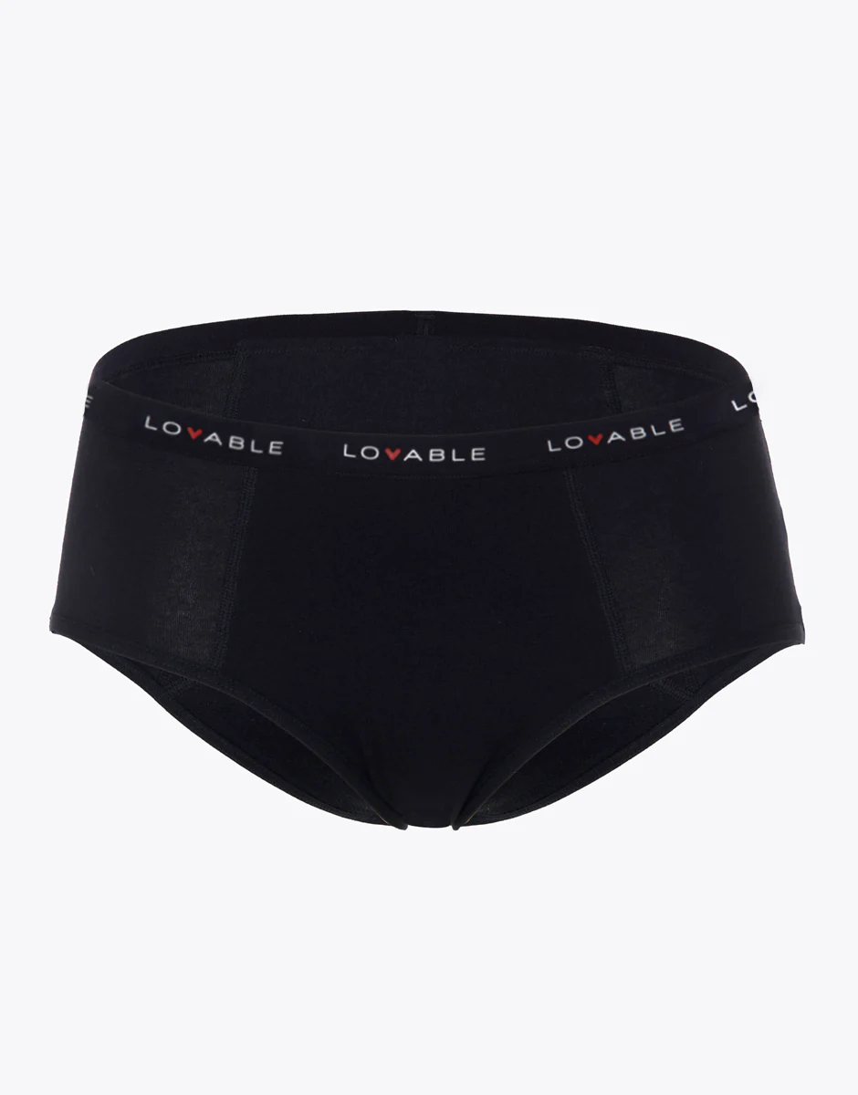 Culotte da ciclo lavabile flusso abbondante in cotone biologico certificato, nero - Image 5