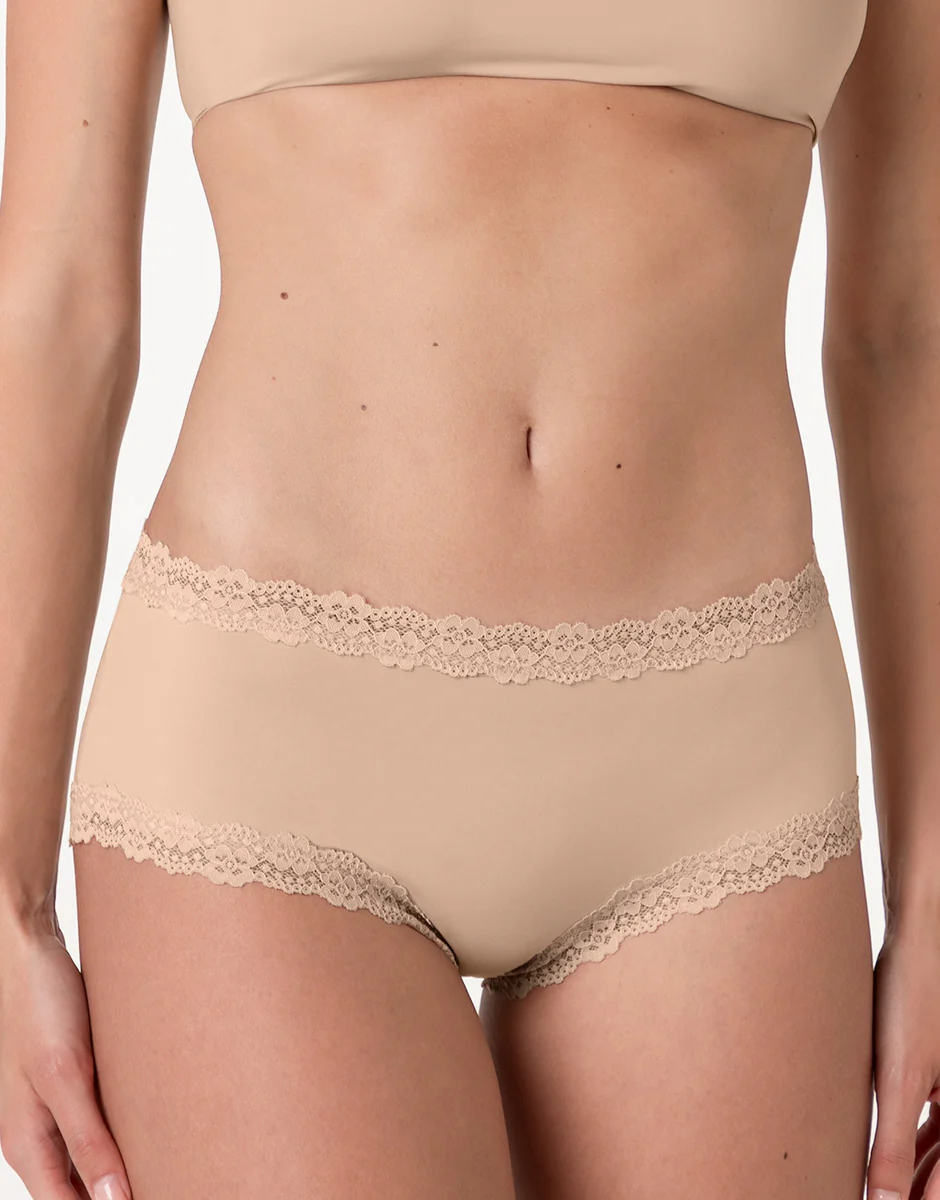 Culotte Lacy Micro in microfibra con pizzo, nudo chiaro - Image 5