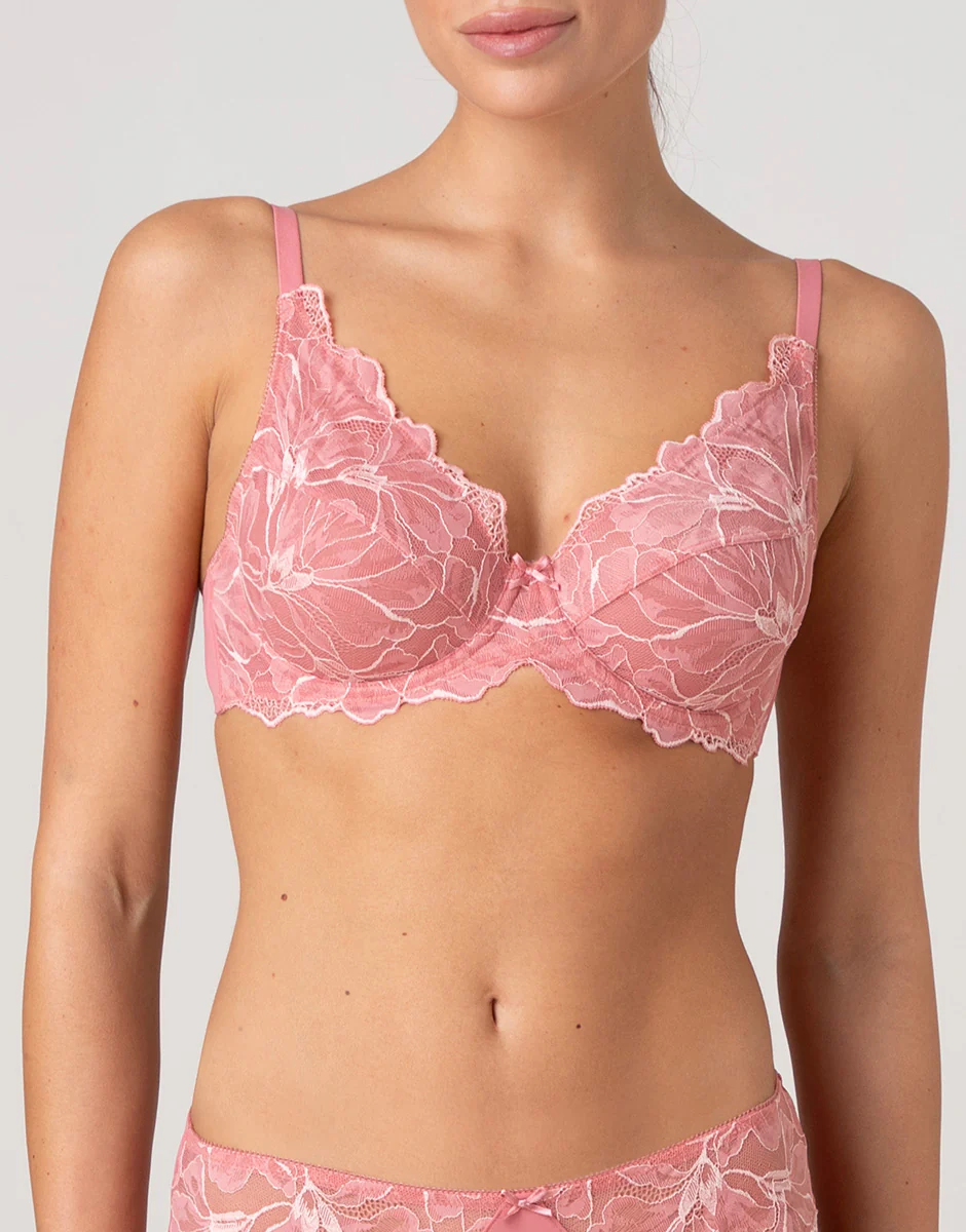 Reggiseno a vela con ferretto Floreal Lace in pizzo, rosa pesco - Image 4