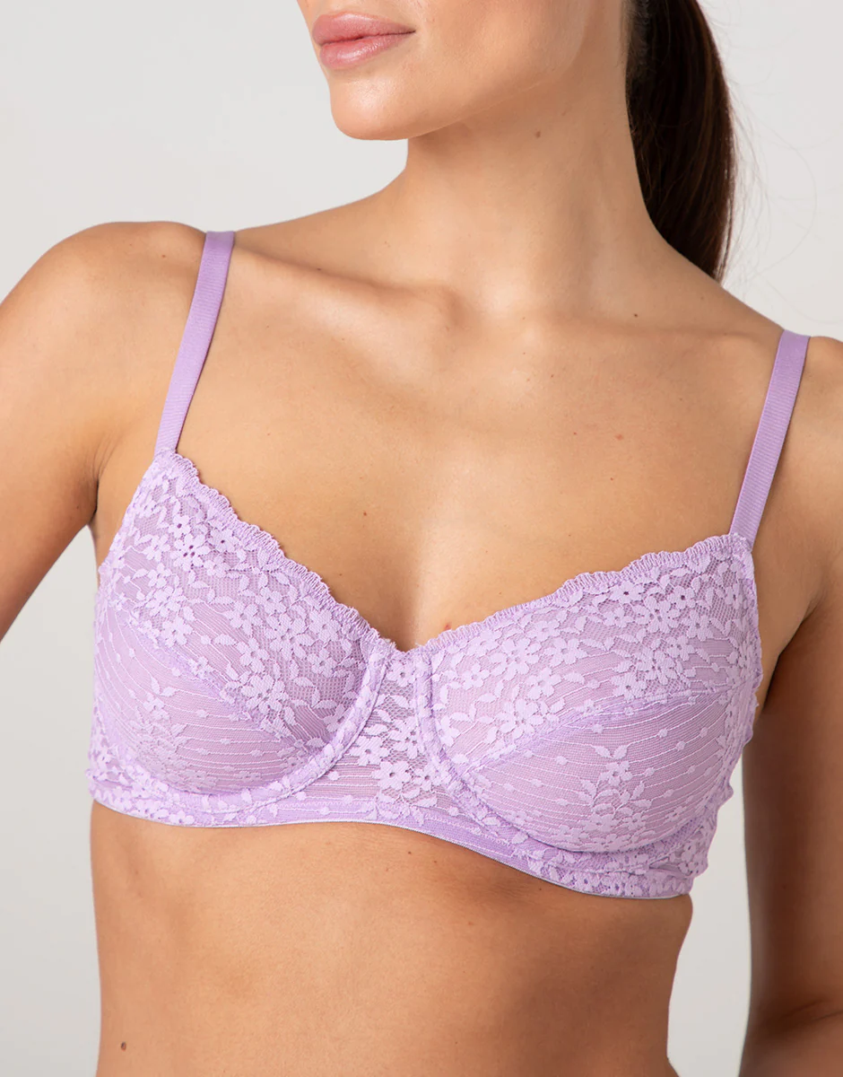 Reggiseno Balconcino con Ferretto Spring Lace in pizzo, lavanda