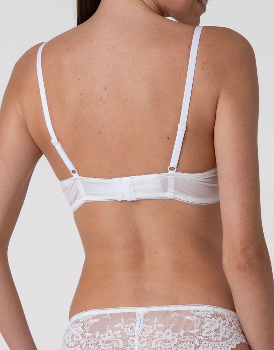 Reggiseno Balconcino Imbottito con Ferretto Stylish Lace in pizzo, bianco - Image 3