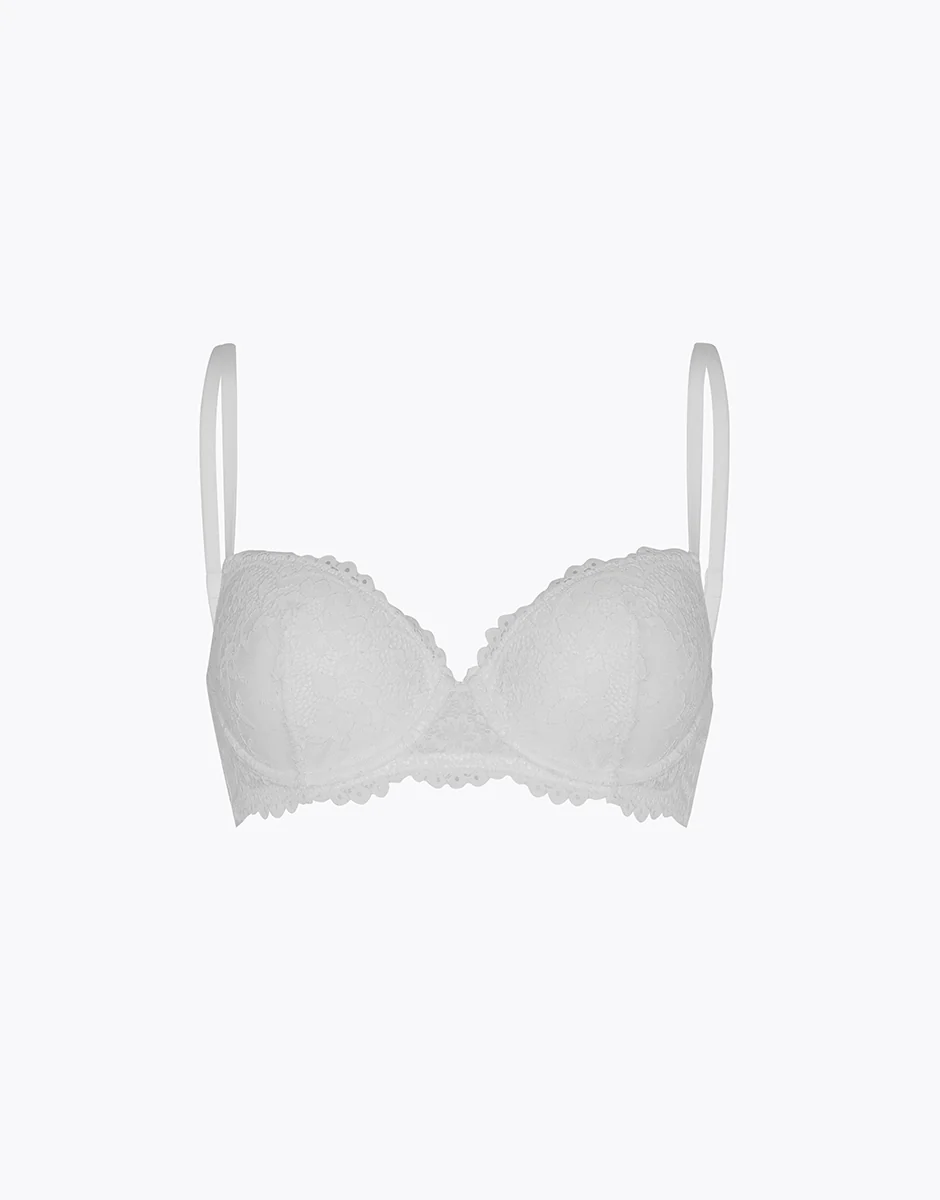 Reggiseno Balconcino Imbottito con Ferretto Stylish Lace in pizzo, bianco - Image 6