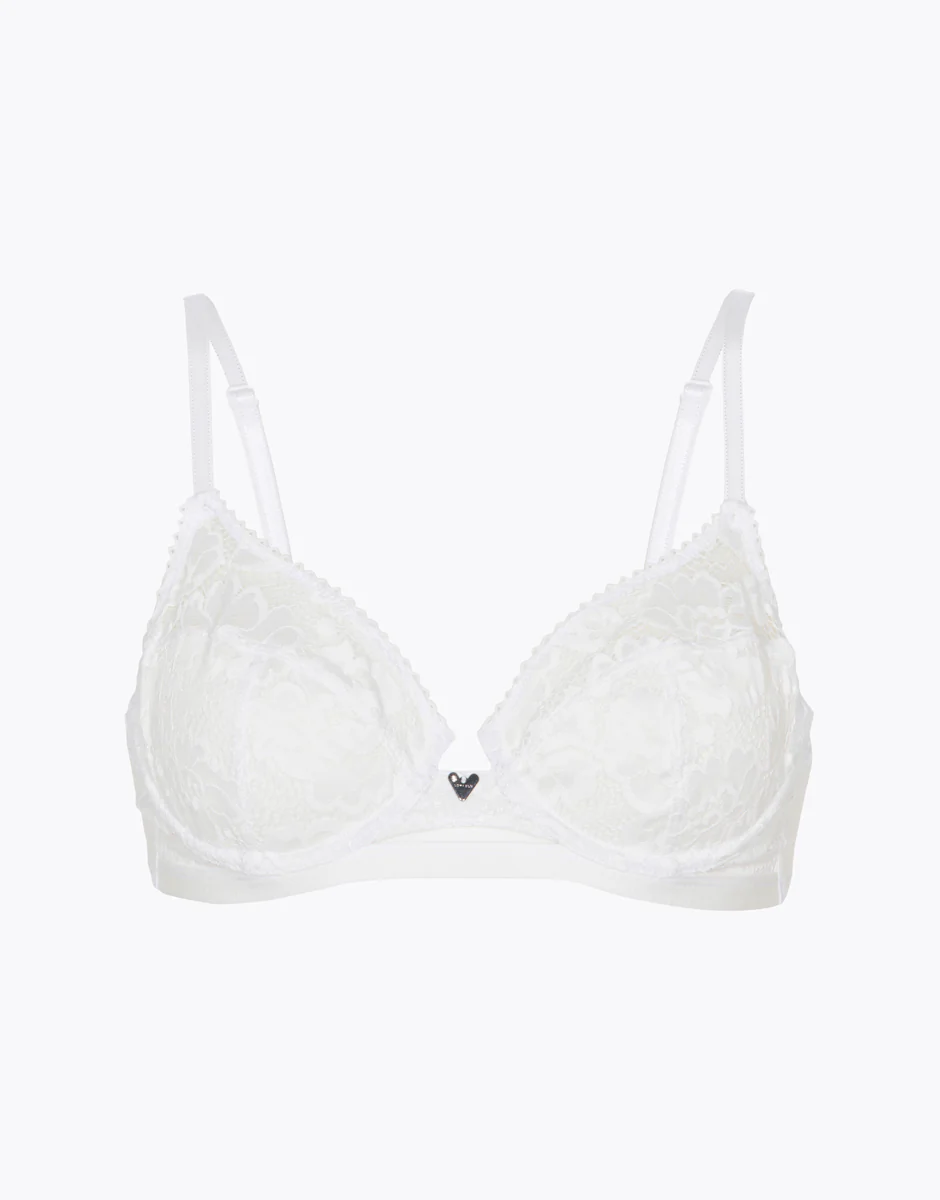 Reggiseno con ferretto Anniversary Lace in pizzo riciclato e tulle, bianco - Image 7