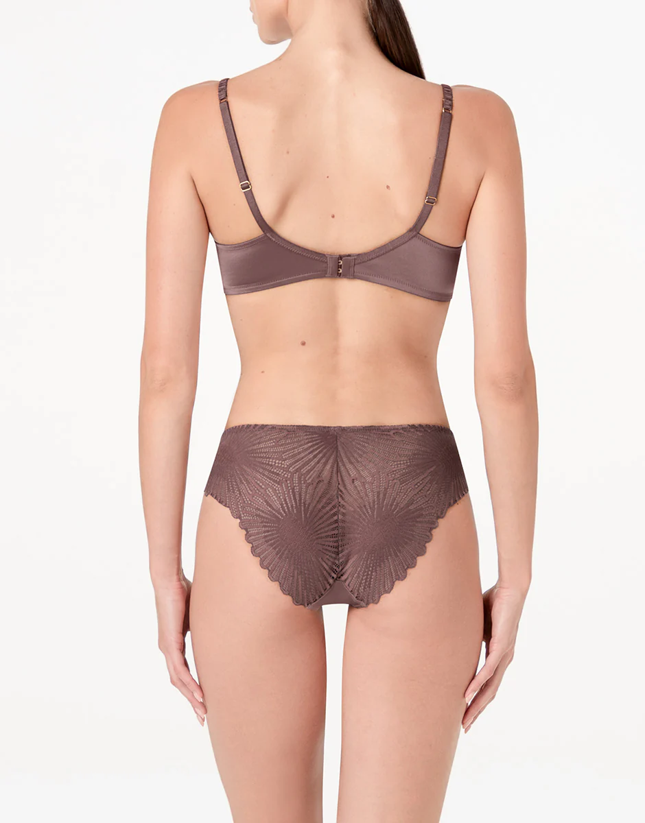 Reggiseno con Ferretto Blowball Lacy Micro in microfibra e pizzo, nocciola - Image 4