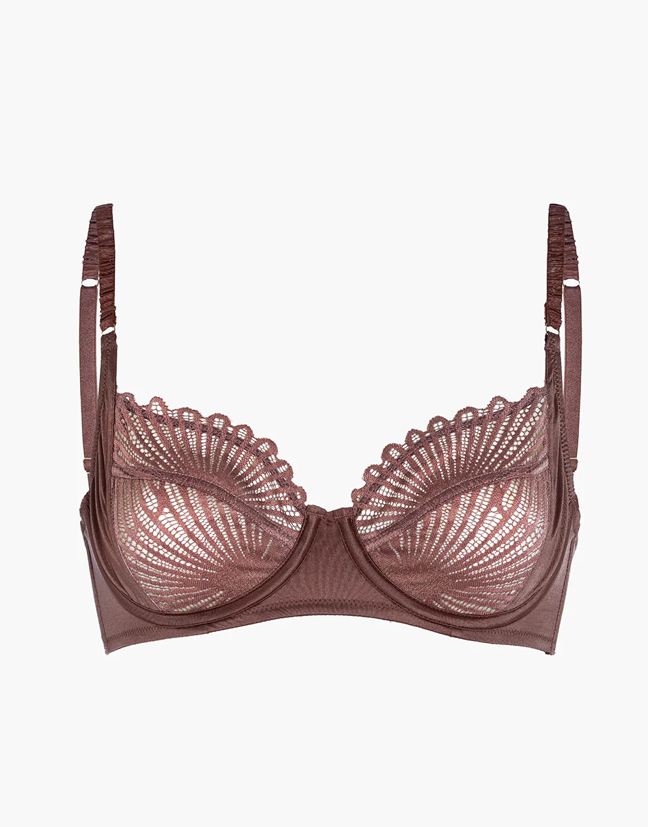 Reggiseno con Ferretto Blowball Lacy Micro in microfibra e pizzo, nocciola - Image 6
