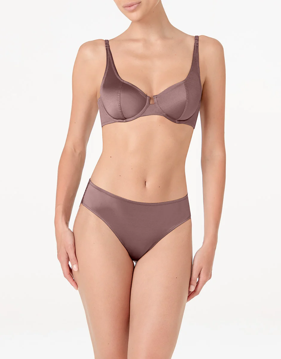 Reggiseno con Ferretto Blowball Lacy Micro in microfibra, nocciola - Image 3