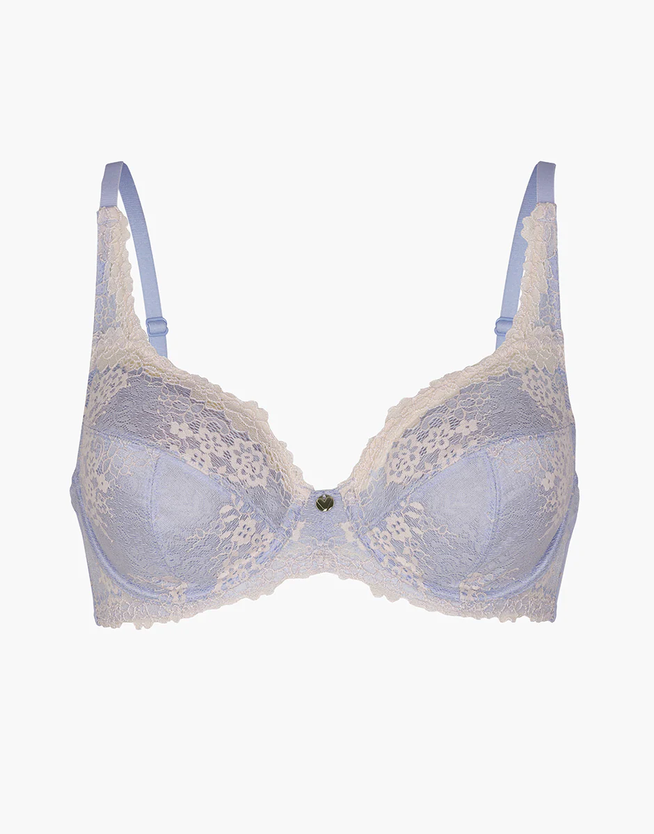 Reggiseno con ferretto Density Lace in pizzo elastico e microfibra, azzurro - Image 6