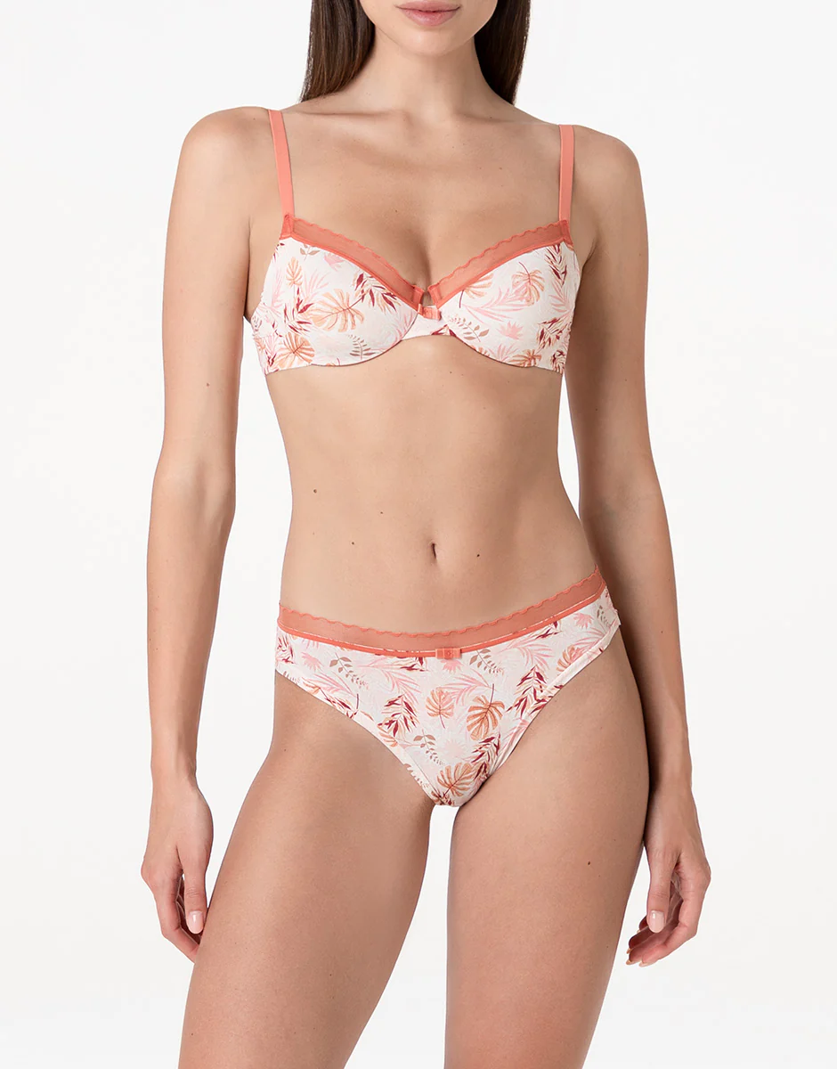 Reggiseno con Ferretto My Daily Comfort Printed in microfibra, rosa polvere stampato - Image 3