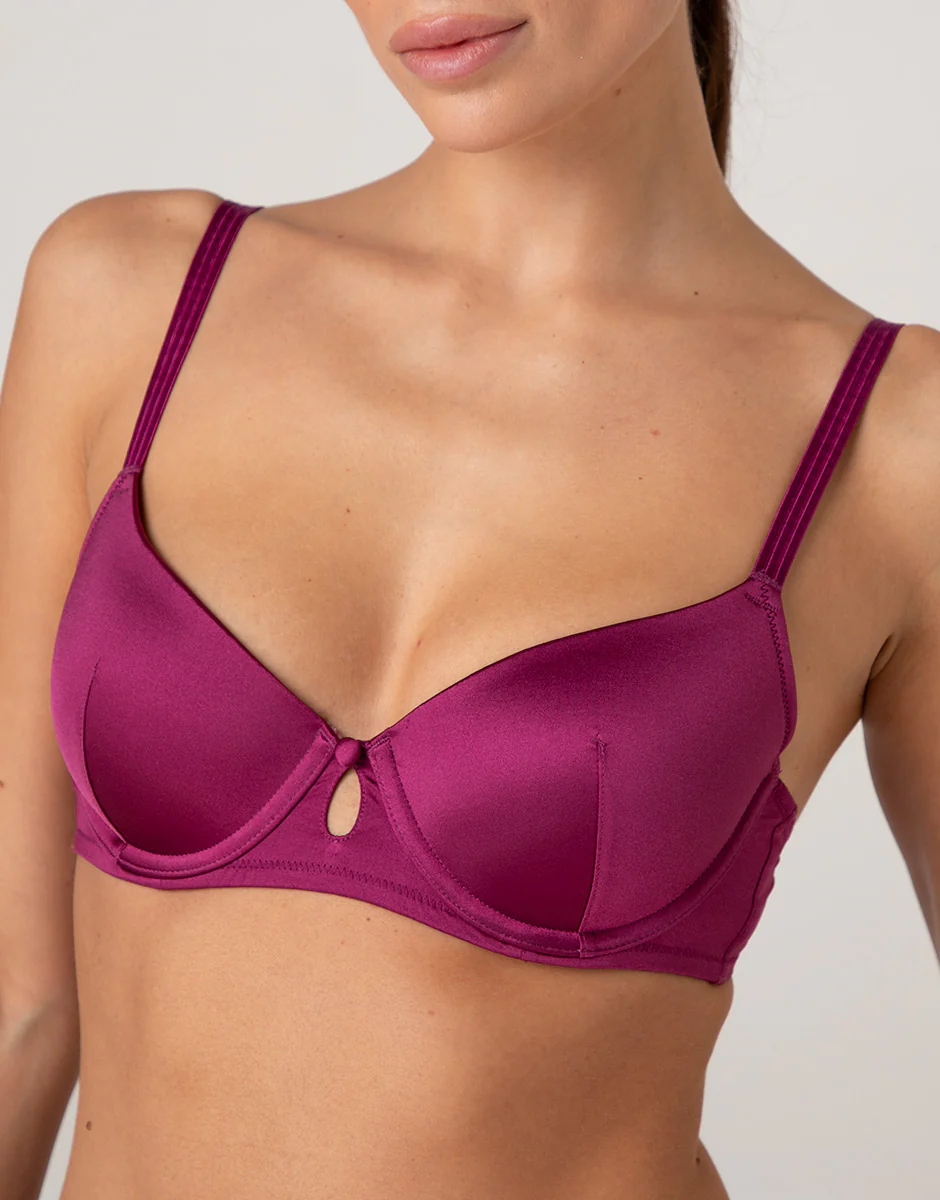 Reggiseno Imbottito con Ferretto Chic Micro in microfibra, lampone viola - Image 5