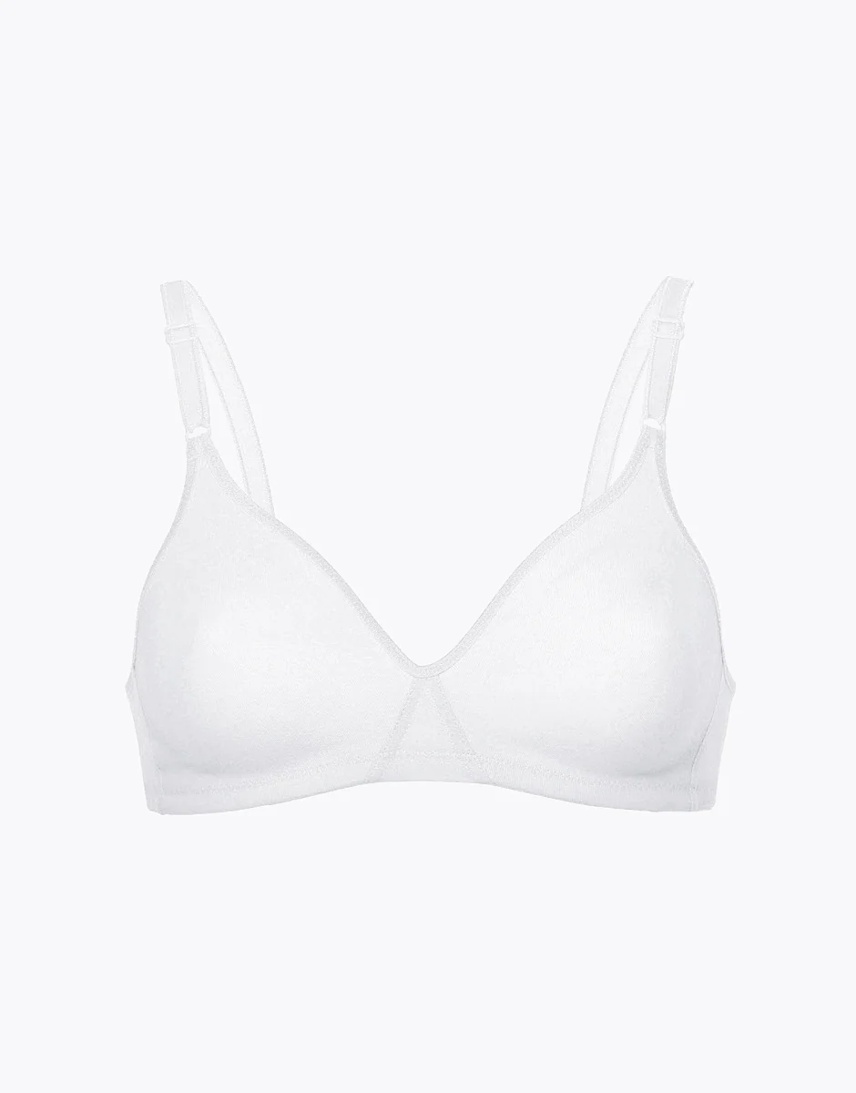 Reggiseno senza ferretto Cotton Line in cotone, bianco - Image 7