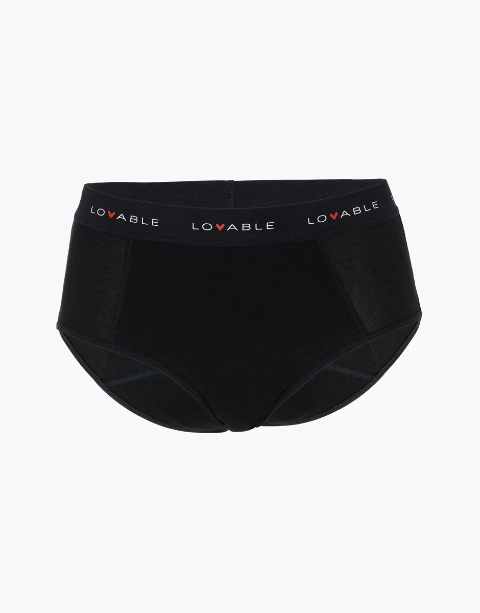 Slip da ciclo lavabile alto flusso medio in cotone biologico certificato, nero - Image 6