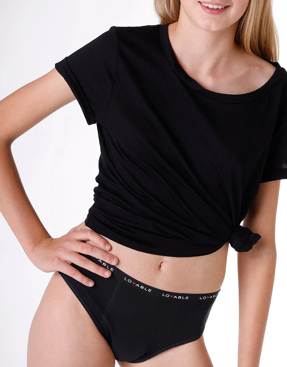 Slip da Ciclo per Adolescenti MY FIRST PERIOD PANTIES, flusso medio  - Nero - Image 4