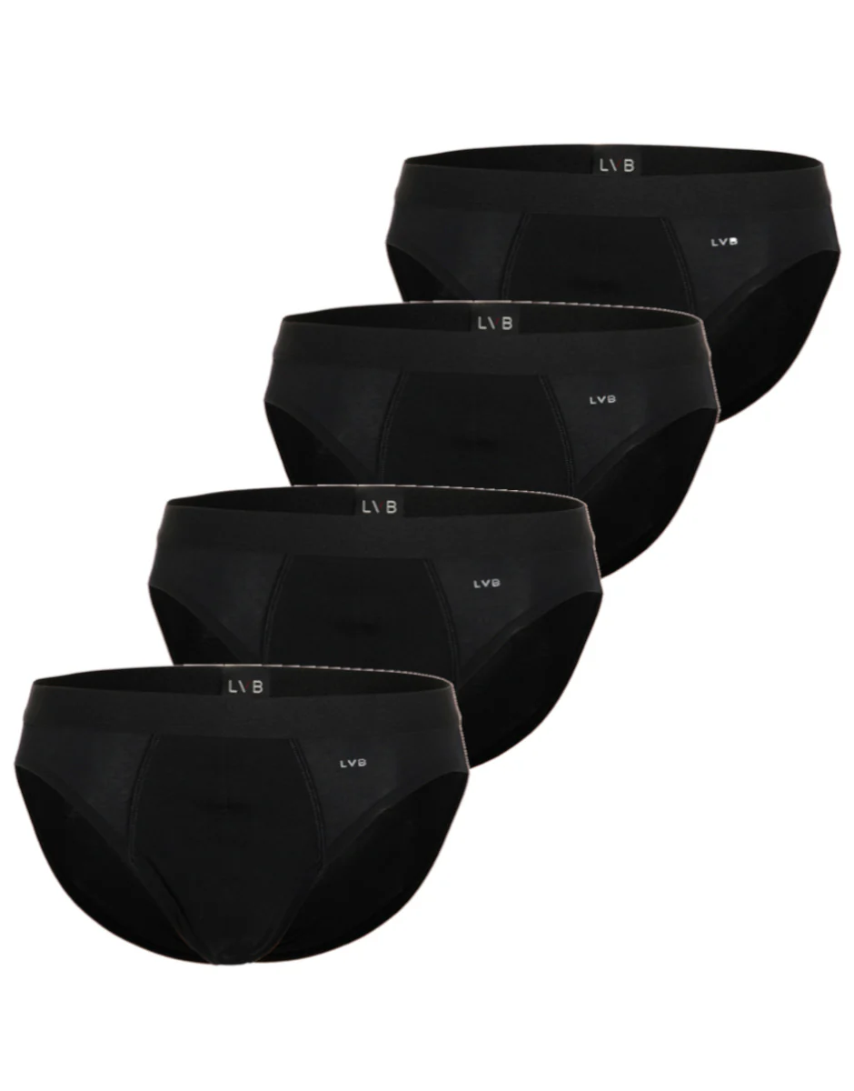 Slip in cotone elasticizzato, confezione x4 nero - Image 3