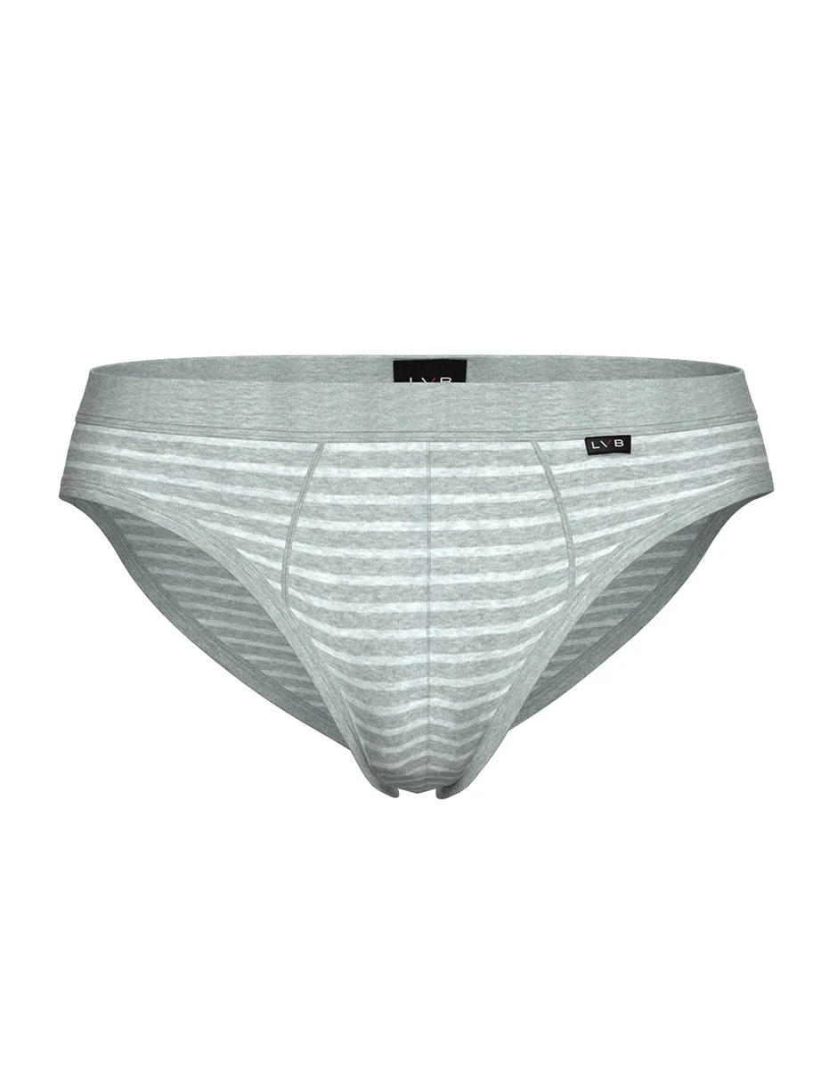 Slip Jacquard Cotton Modal, grigio melange righe - Image 4