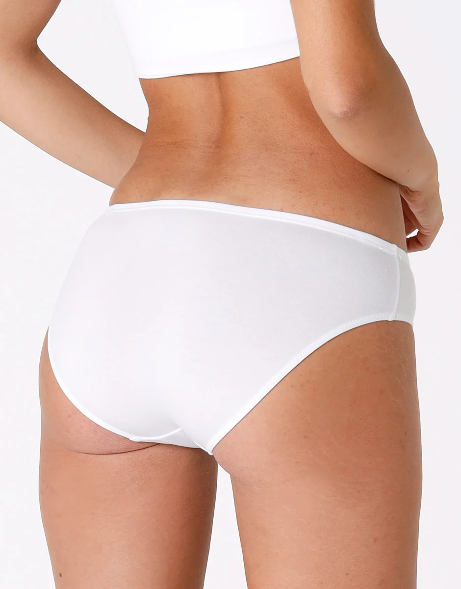Slip Lovely vita bassa bianco in cotone modal vellutato - Image 3