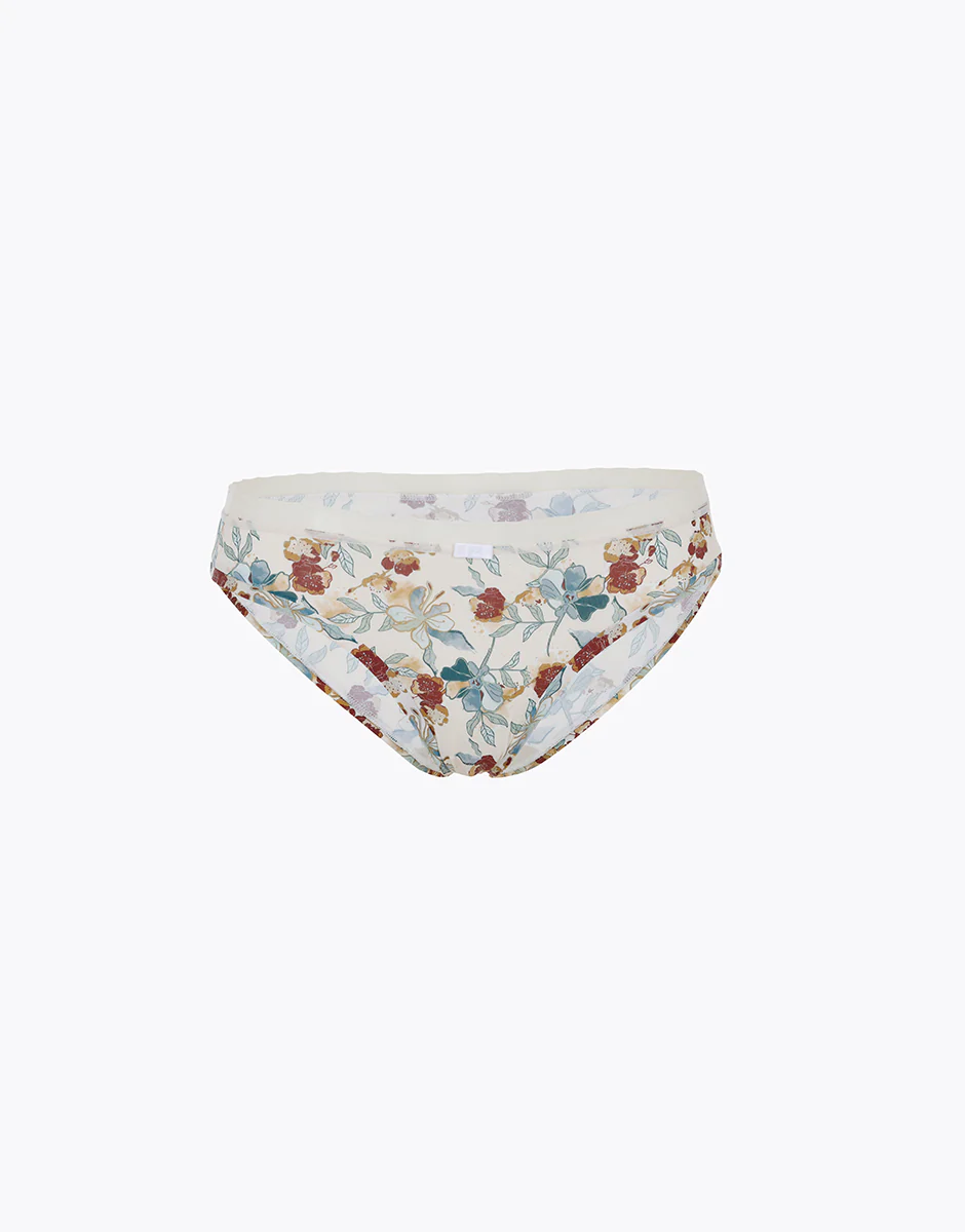 Slip My Daily Comfort Printed in microfibra, stampa fiori su avorio perlato - Image 5