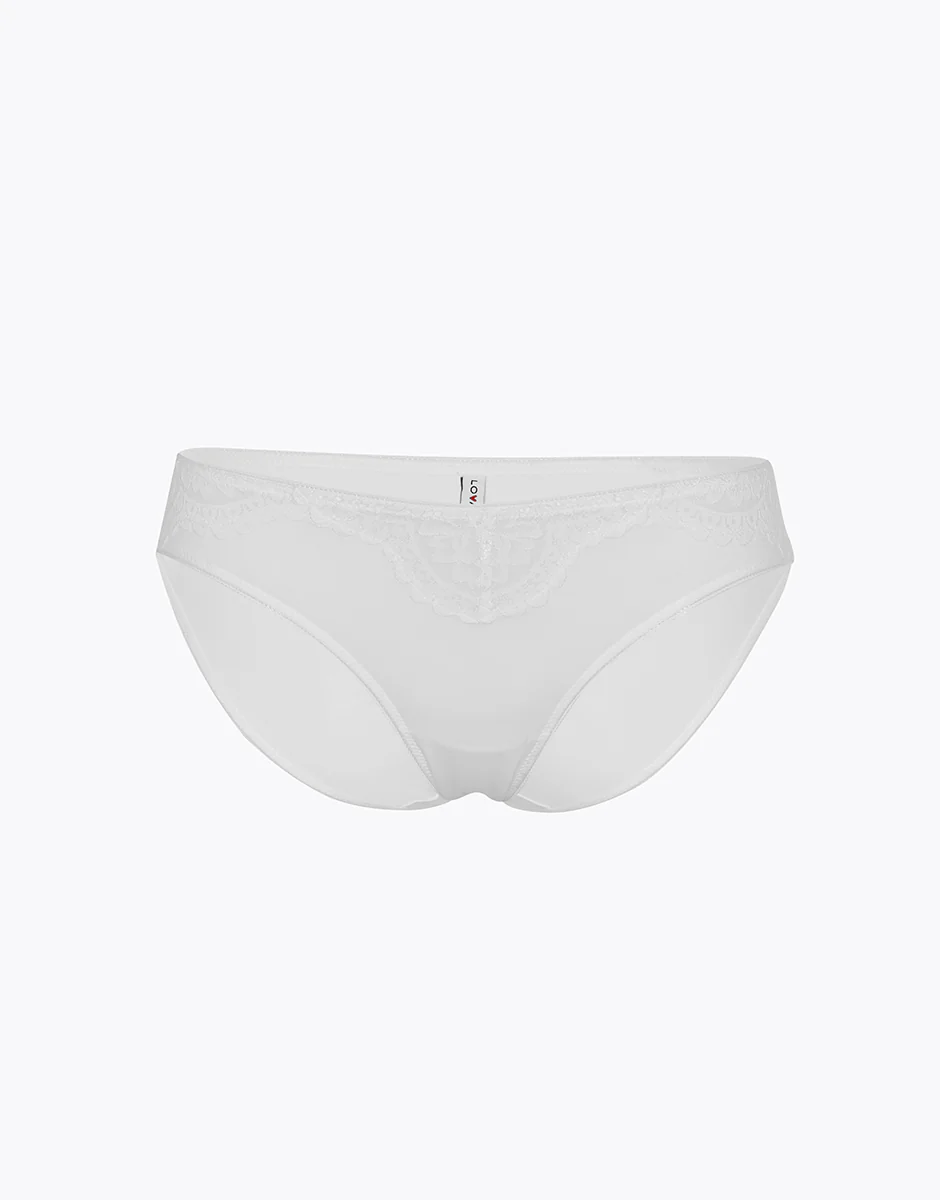 Slip Stylish Lace in pizzo e microfibra, bianco - Image 5
