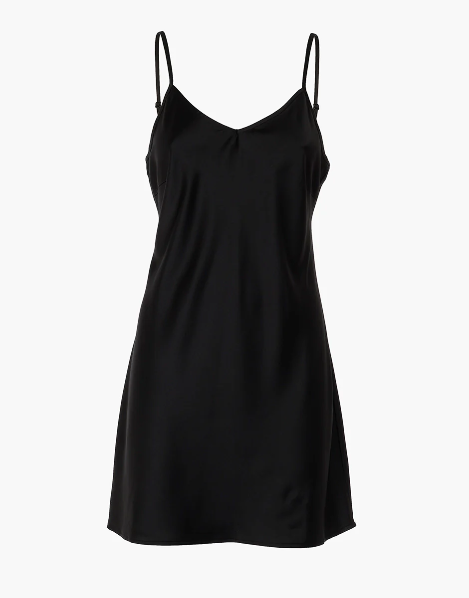 Sottoveste in satin, nero - Image 4